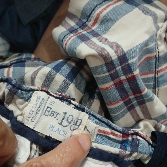The Children's Place Plaid Cargo Shorts Adjustable Waist Size‎ 22 - Picture 1 of 7